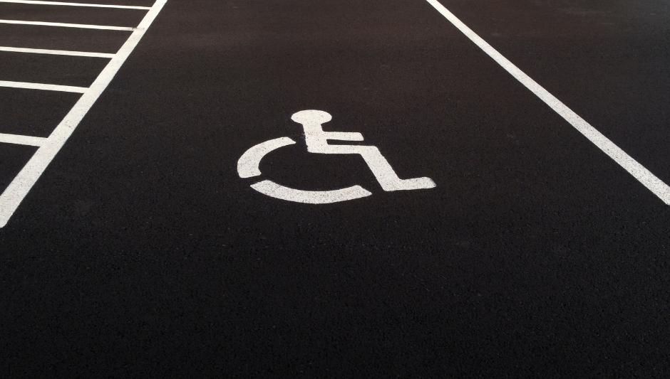 Handicapped parking pavement marking